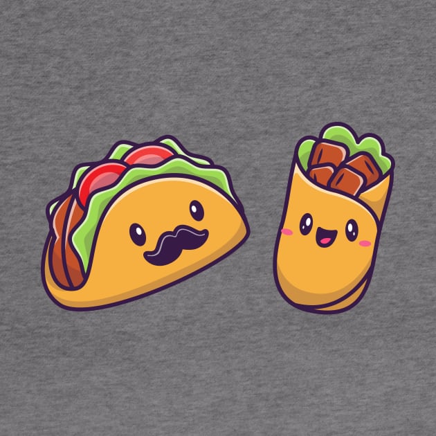 Cute Taco And Burrito Food by Catalyst Labs